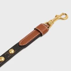 Adjustable Dog Leash in Triomphe Canvas and Calfskin with Studs