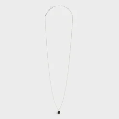 Aiguise Necklace in Sterling Silver with Rhodium finish and Onyx