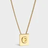 Alphabet C Necklace in Brass with Gold finish