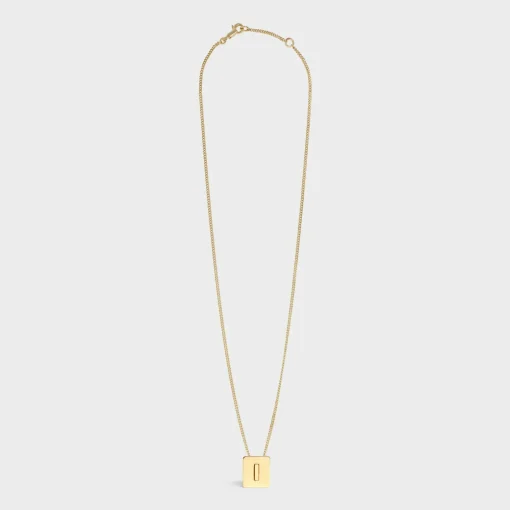 Alphabet I Necklace in Brass with Gold finish