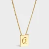 Alphabet O Necklace in Brass with Gold finish