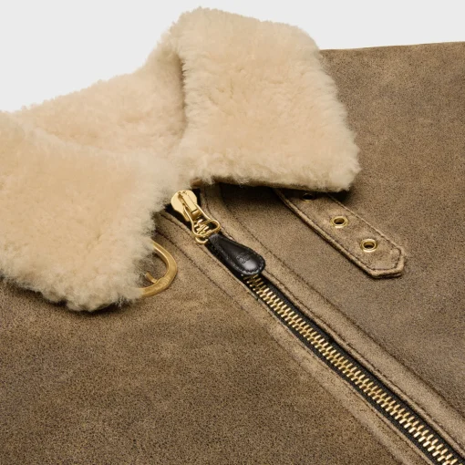 aviator blouson jacket in vintage shearling