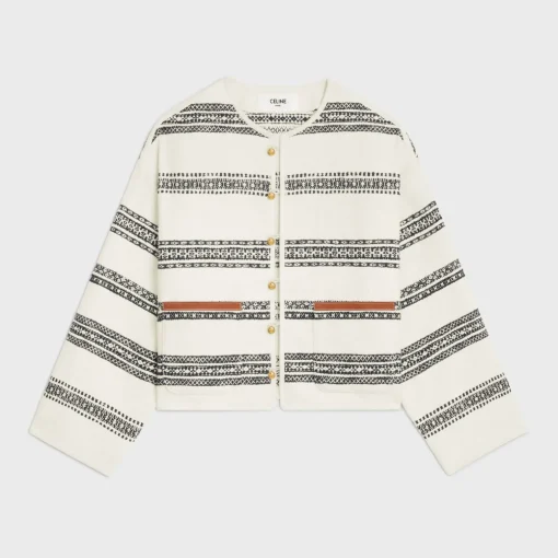baja cardigan in striped tweed