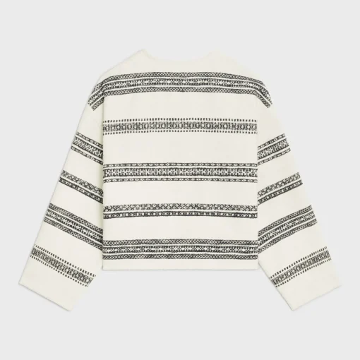 baja cardigan in striped tweed