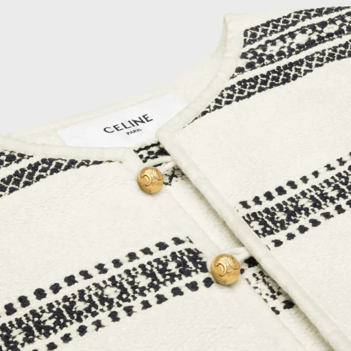 baja cardigan in striped tweed