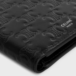 Bi-fold Wallet Triomphe L.Embossed Calf T.Emb BLACK