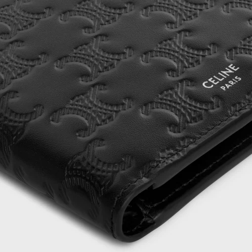 Bi-fold Wallet Triomphe L.Embossed Calf T.Emb BLACK