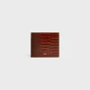 Bi-fold Wallet with Coin Compartment in CROCODILE EMBOSSED CALFSKIN