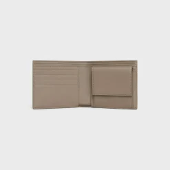 Bi-fold Wallet with Coin Compartment in SHINY CALFSKIN