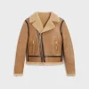 biker jacket in lambskin shearling