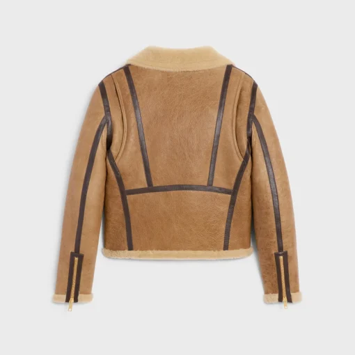 biker jacket in lambskin shearling