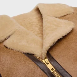 biker jacket in lambskin shearling