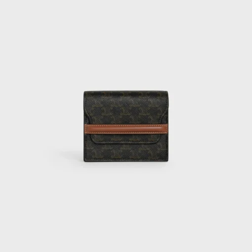 Business Card Holder in Triomphe Canvas and Lambskin