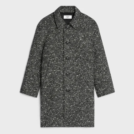 camden mac coat in wool tweed