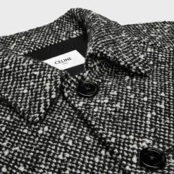 camden mac coat in wool tweed
