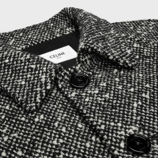 camden mac coat in wool tweed