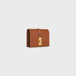 16 CARD HOLDER WITH FLAP in SHINY CALFSKIN