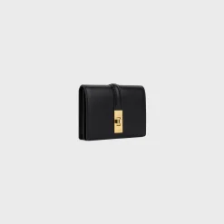 16 CARD HOLDER WITH FLAP in SHINY CALFSKIN