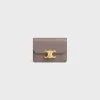 CARD HOLDER WITH FLAP TRIOMPHE in Shiny calfskin
