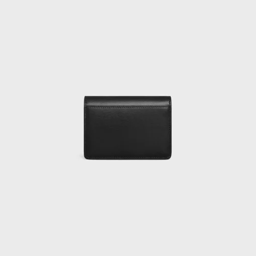 CARD HOLDER WITH FLAP TRIOMPHE in Shiny calfskin