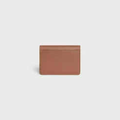 CARD HOLDER WITH FLAP TRIOMPHE in Shiny calfskin