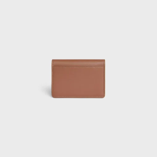 CARD HOLDER WITH FLAP TRIOMPHE in Shiny calfskin