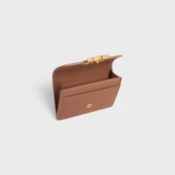 CARD HOLDER WITH FLAP TRIOMPHE in Shiny calfskin
