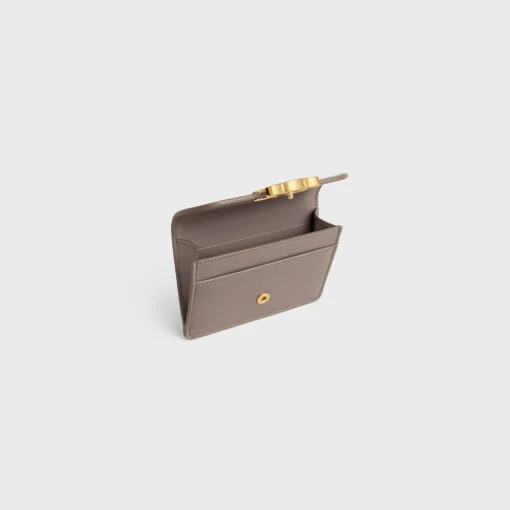 CARD HOLDER WITH FLAP TRIOMPHE in Shiny calfskin
