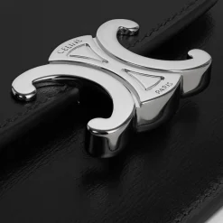 CARD HOLDER WITH FLAP TRIOMPHE in Shiny calfskin