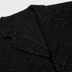 carnaby jacket with rhinestones in double-face wool