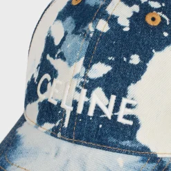 celine baseball cap in cotton and denim