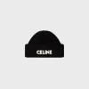 celine beanie in ribbed wool