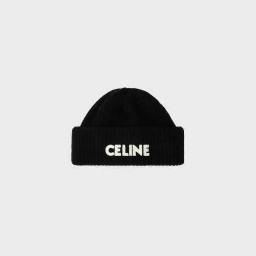 celine beanie in ribbed wool