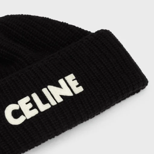 celine beanie in ribbed wool