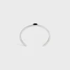 Celine Bevelled Cuff in Onyx and Sterling Silver with Rhodium finish