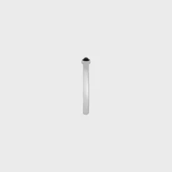 Celine Bevelled Cuff in Onyx and Sterling Silver with Rhodium finish