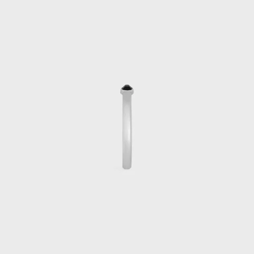 Celine Bevelled Cuff in Onyx and Sterling Silver with Rhodium finish