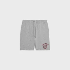 celine blason loose shorts in cotton fleece