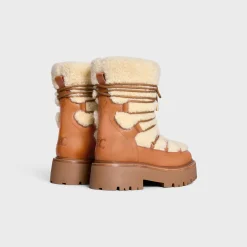 CELINE BULKY LACE-UP BOOT in SHEARLING AND CALFSKIN