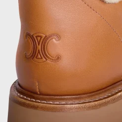 CELINE BULKY LACE-UP BOOT in SHEARLING AND CALFSKIN
