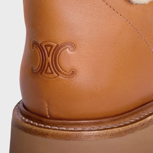 CELINE BULKY LACE-UP BOOT in SHEARLING AND CALFSKIN