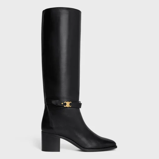 CELINE GARANCE TRIOMPHE STRAP HIGH BOOT in CALFSKIN