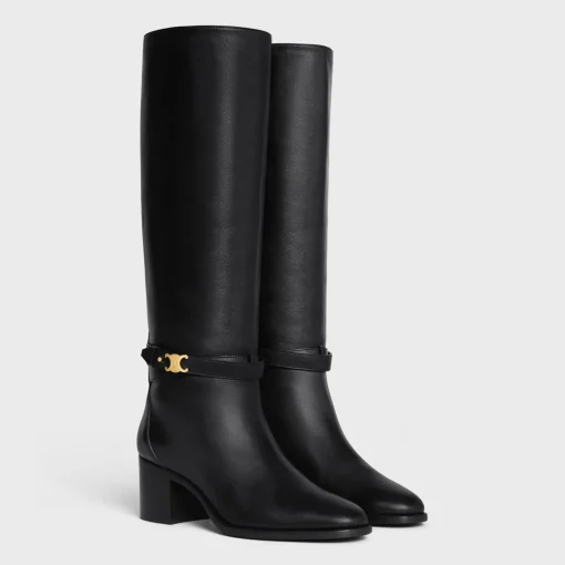 CELINE GARANCE TRIOMPHE STRAP HIGH BOOT in CALFSKIN