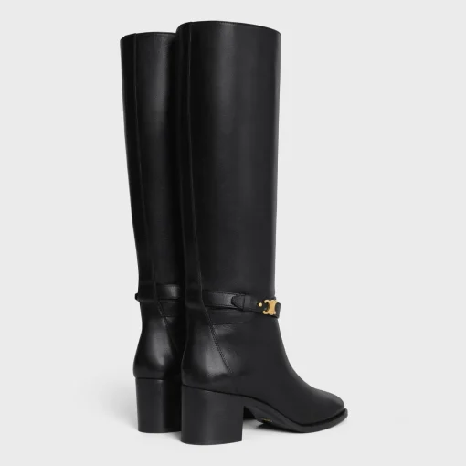 CELINE GARANCE TRIOMPHE STRAP HIGH BOOT in CALFSKIN