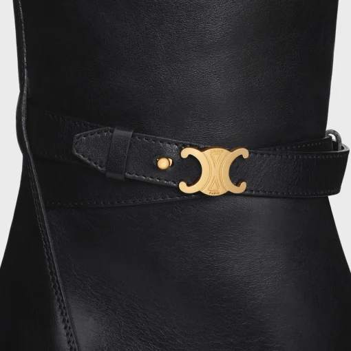 CELINE GARANCE TRIOMPHE STRAP HIGH BOOT in CALFSKIN