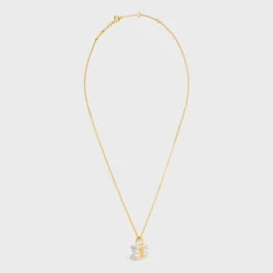 Celine Glaçon Necklace in Brass with Gold finish and Resin