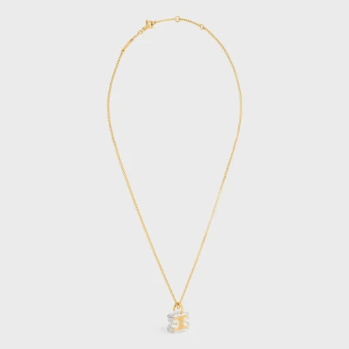 Celine Glaçon Necklace in Brass with Gold finish and Resin