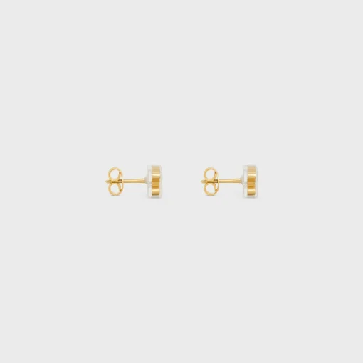 Celine Glaçon Studs in Brass with Gold finish and Resin