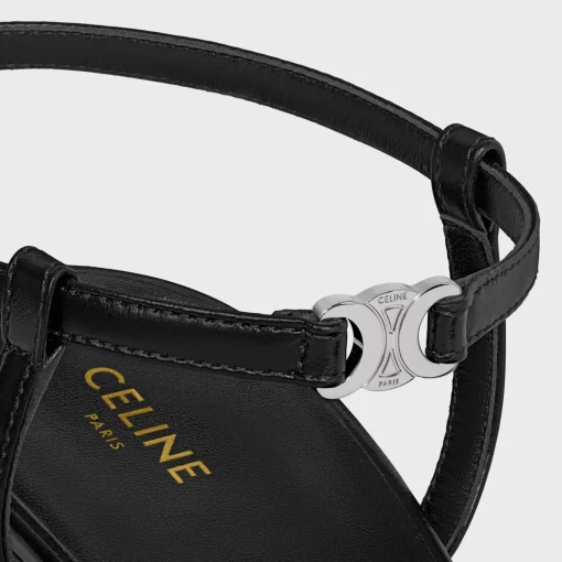 CELINE KITTEN TRIOMPHE STRAP PUMP in SEQUINS & CALFSKIN