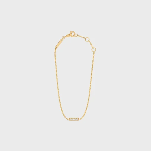 Celine Line Bracelet in Yellow Gold and Diamonds